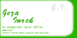 geza imrek business card